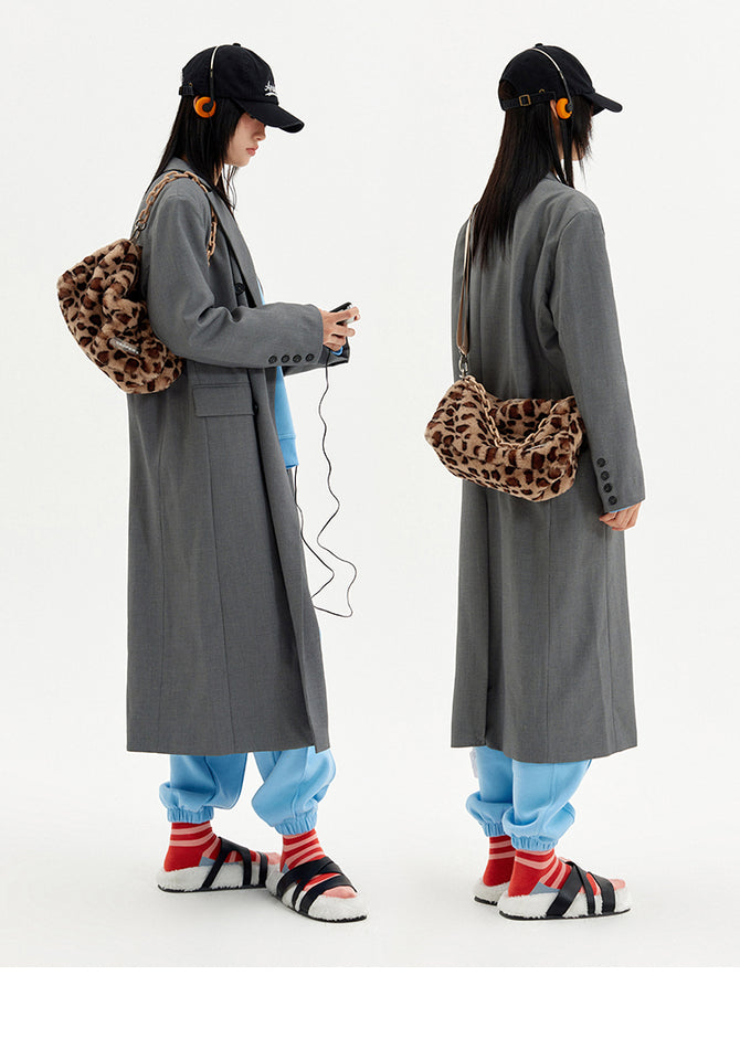 VAOPER Leopard Print Fleece Bag