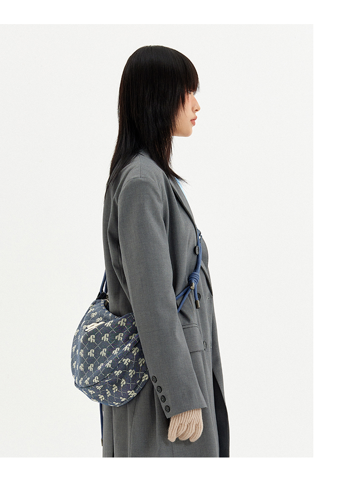 VAOPER Blue Denim Monogram Bum Bag