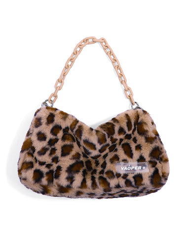 VAOPER Leopard Print Fleece Bag